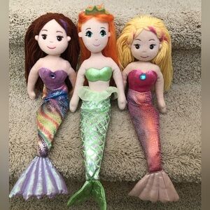 Aurora World Mermaid Plush Lot Soft Doll Melody & Merissa 17-18” Sea Sparkles